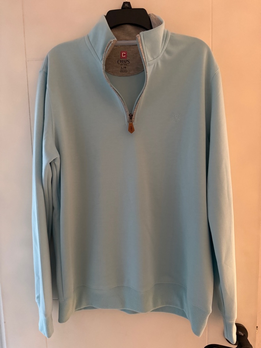Chaps Men's Light Mint Green Quarter-Zip Pullover Sweater